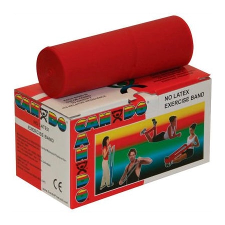 Fabrication Enterprises CanDo Latex-Free Exercise Band, Red, 6 Yard Roll, 1 Roll/Box 1356056